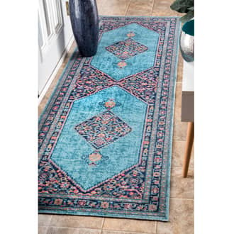 Blue Seasoned Eternal Palmette Knot Medallion rug