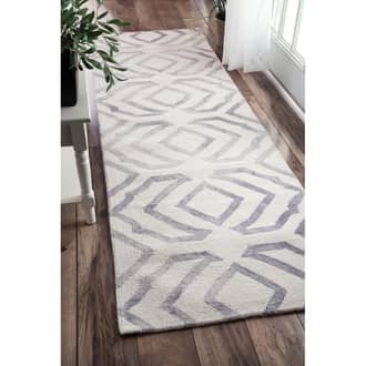 Gray Dip Dyed Interlocking Geometric rug