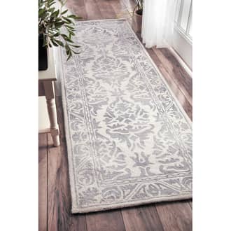 Gray Dip Dyed Damask Border rug