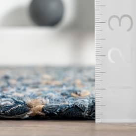 Boardwalk Hand Braided Denim And Jute Interwoven Solid Denim Rug