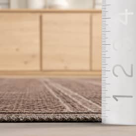 Recycled Washables Dannica Striped Washable Brown Rug