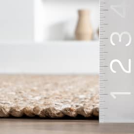 Natural Ramy Jute and Cotton Brick Area Rug