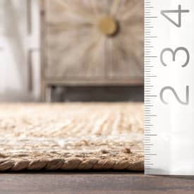 Boardwalk Jute Braided Saturn Border Off White Rug