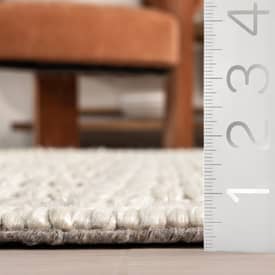 Naturally Textured Lennon Checkered Hand Braided Jute Ivory Rug