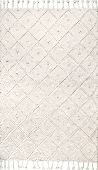 5' x 8' Diamond Textured Trellis Tassel Rug primary image