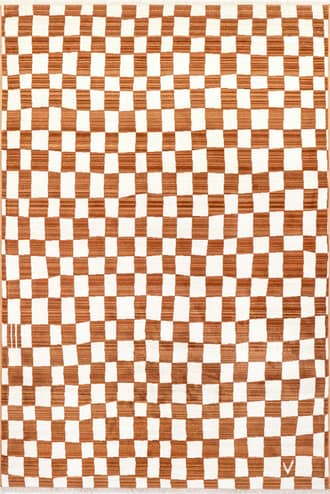 Orange 2' 8" x 7' 10" Rasali Checkered Box Rug swatch