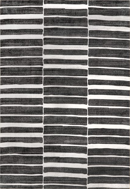 Rain Haven Candace Washable Contemporary Charcoal Rug