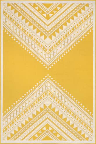 Yellow 6' 7" x 9' Aztec Prism Indoor/Outdoor Rug swatch