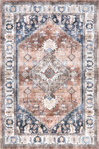 Taupe 8' x 10' Charis Medallion Washable Rug swatch