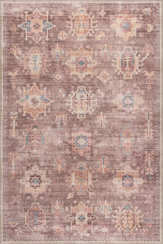 Brown 4' x 6' Araya Spill Proof Washable Rug swatch