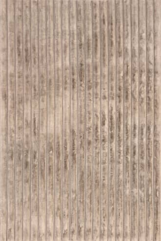 Taupe 3' x 5' Kris Striped Plush Cloud Washable Rug swatch