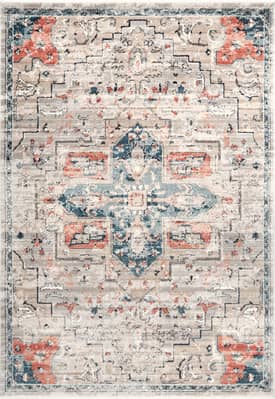 beige croix medallion area rug