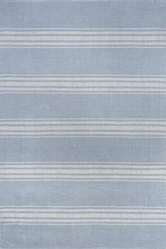Blue Grey 3' x 5' Bergamot Striped Cotton Rug swatch