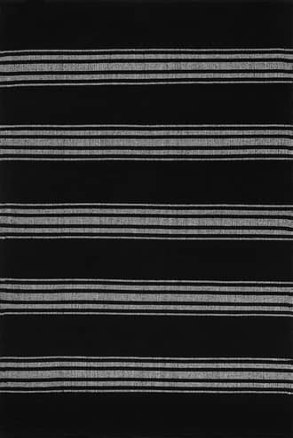 Black 3' x 5' Bergamot Striped Cotton Rug swatch