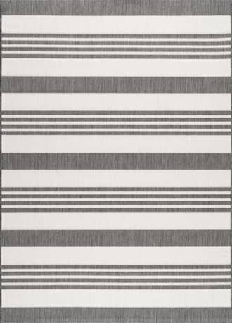 Dark Grey 2' x 8' Regency Stripes Indoor/Outdoor Rug swatch