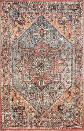 Orange Vintage Medallion Area Rug