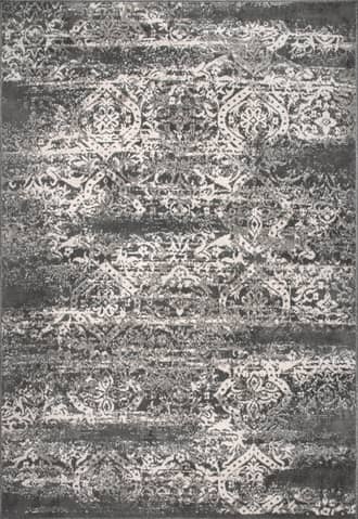 Dark Grey 3' x 5' Withered Floral Rug swatch