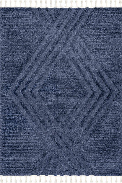 Ellie Overdyed Rubber Backed Rug (Blue)