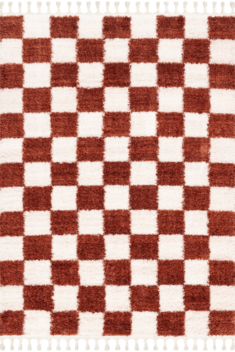 2' 8" x 8' Nell Retro Checkerboard Tasseled Rug primary image