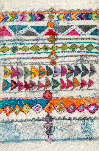 Indian Rug, Multi Colour Tassels