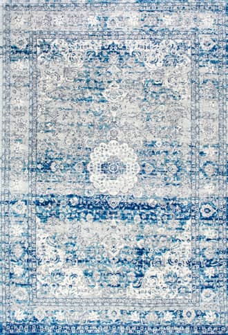 Light Blue 2' x 6' Distressed Persian Rug swatch