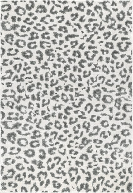 Grey Coraline Leopard Printed Area Rug