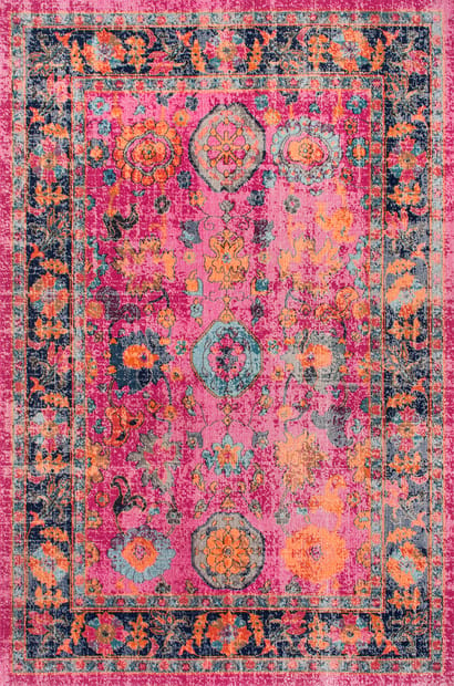 nuLOOM Kiyoko Vintage Floral Pink 4' x 6' Area Rug