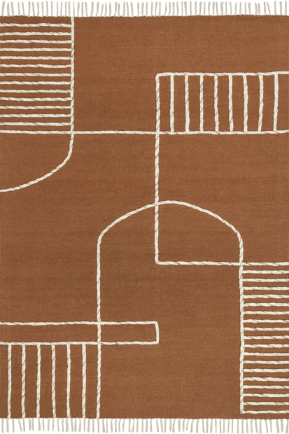 Prabal Gurung x Rugs USA SoHo Tasseled Wool Brown Rug