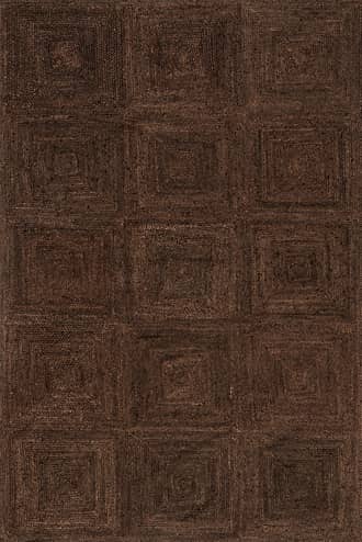 Dark Brown 2' x 8' Juniper Jute Tiled Rug swatch