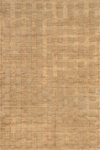 Natural 5' x 8' Lennon Checkered Hand Braided Jute Rug swatch