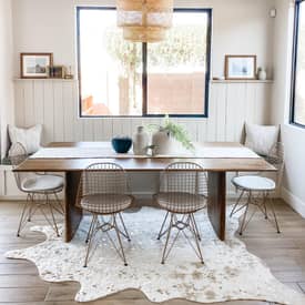 cowhide dining table